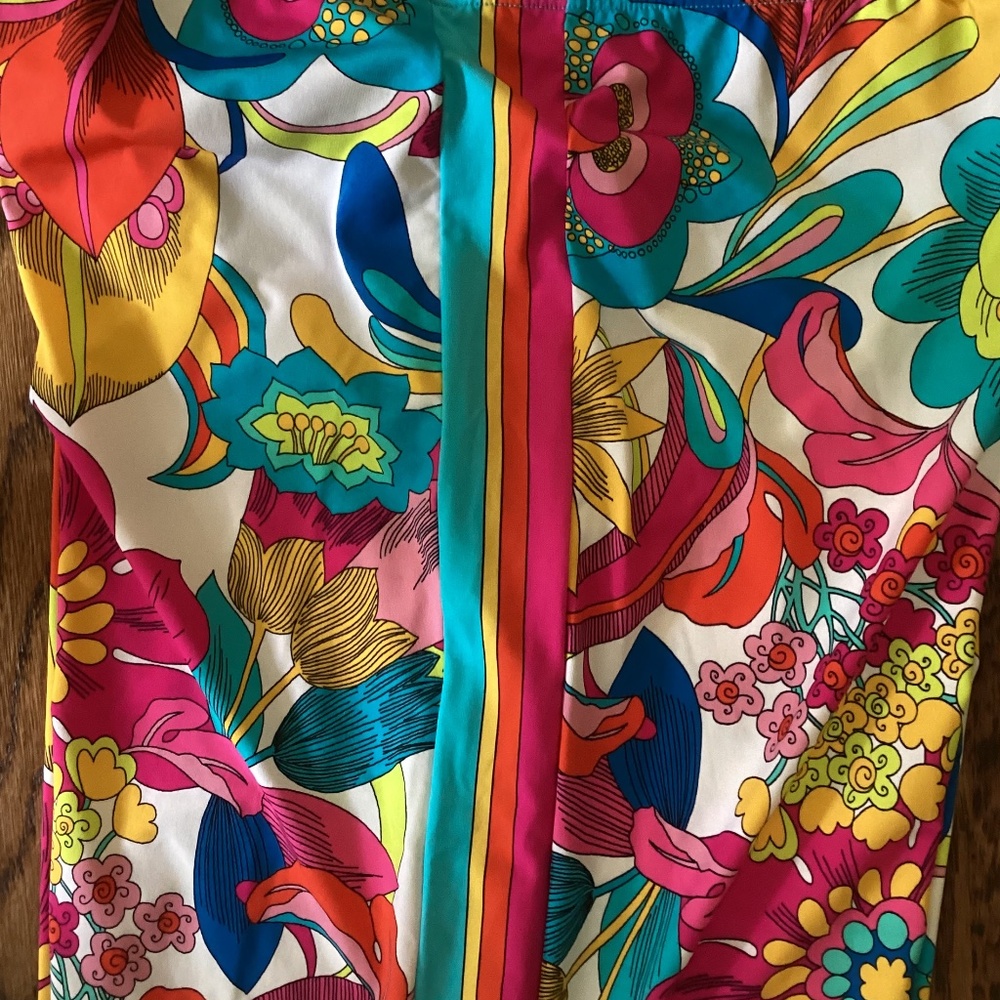 Trina Turk Fontaine Floral Swim Cover Up Pants Side Slits Fold-over Waist - Picture 15 of 15